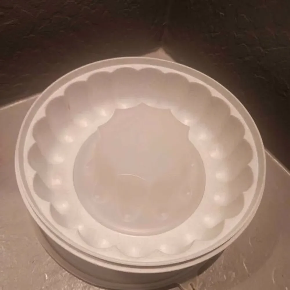 Tupperware 3 Pc Grey Jello Mold Vintage 1202 Ice Ring Mold Lid C3 Vintage